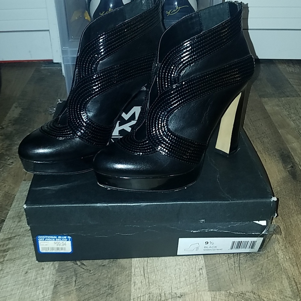Black platform booties